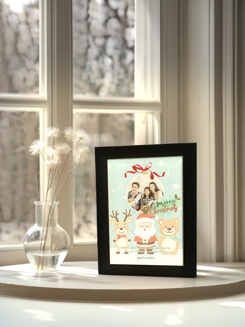 Christmas Gift Cute Christmas Ornament Photo Light Frame