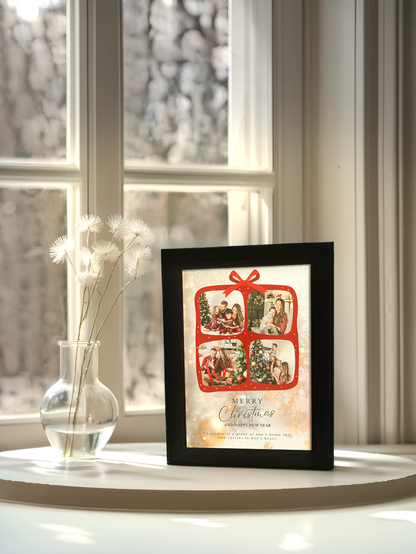 Christmas Gift Present Photo Light Frame