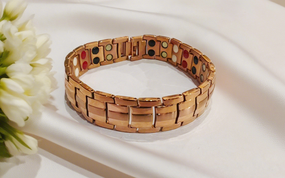 The Perfect Gift for Him & Her | TG Titanium Anti-Static Bracelet | Luxury Style Meets Everyday Wellness - Rosegold