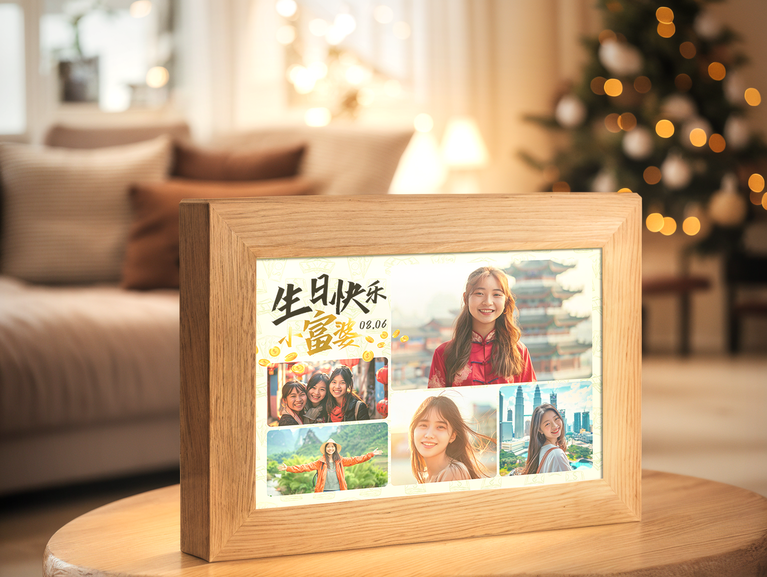 Little Rich Woman Birthday Photo Light Frame - Custom Ambience Light Frame