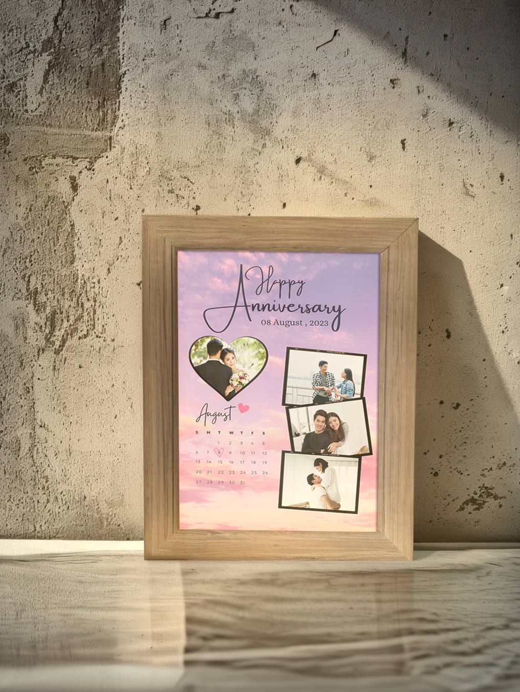 Purple Romantic Couple Light Frame - Custom Ambience Light Frame