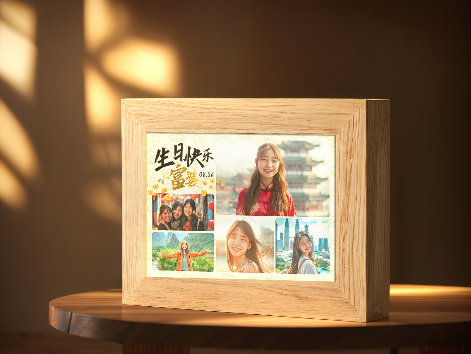 Little Rich Woman Birthday Photo Light Frame - Custom Ambience Light Frame