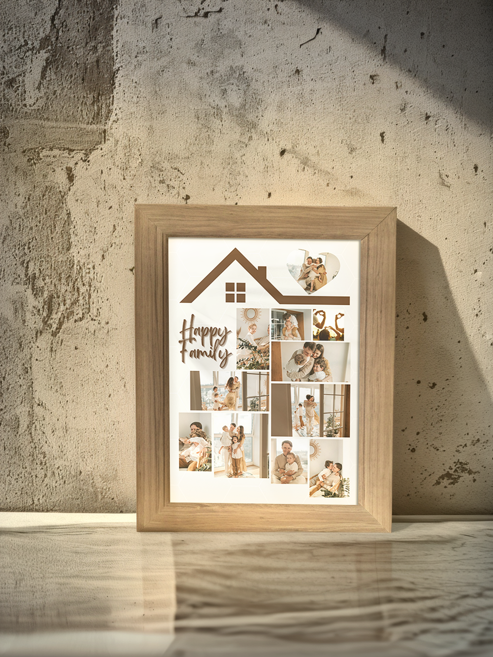 Home Happy Family Photo Light Frame