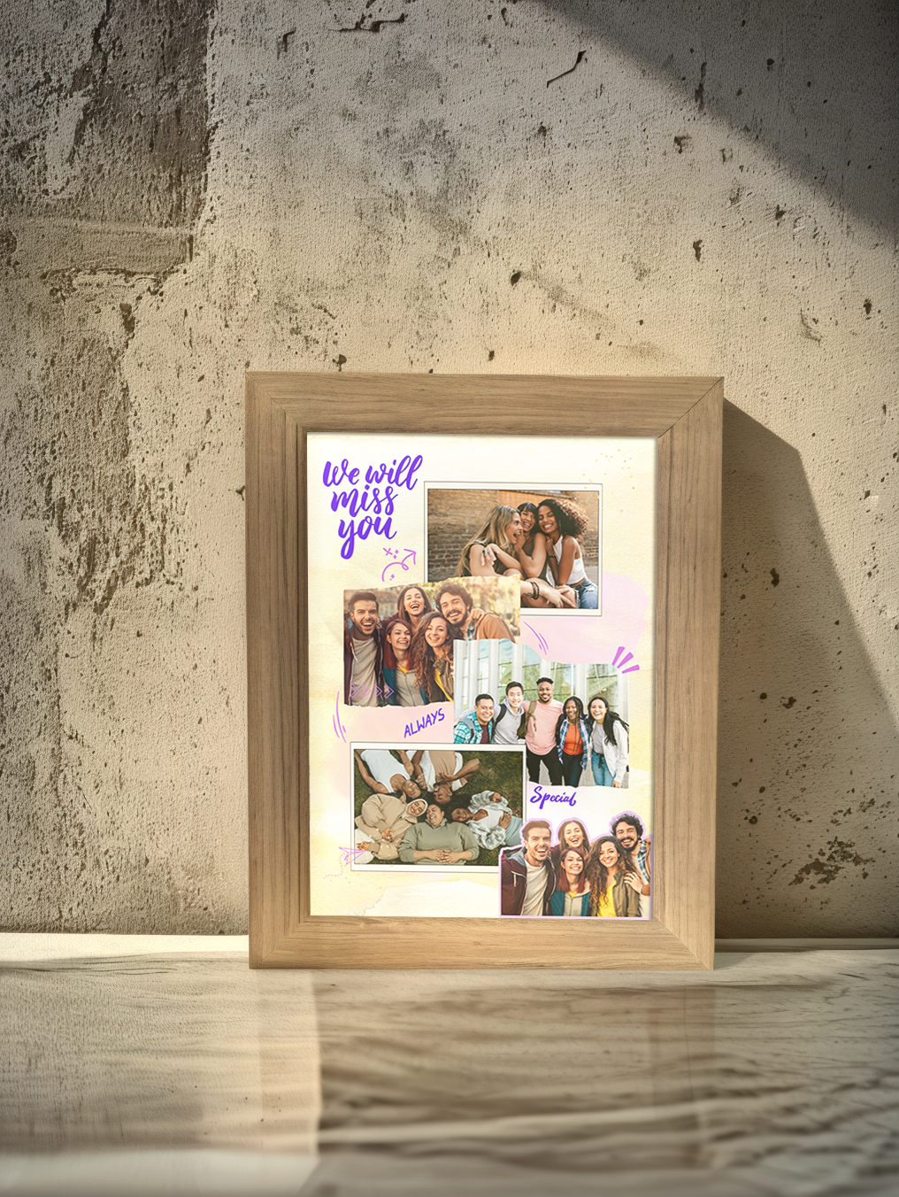 We will miss you Farewell Photo Light Frame - Custom Ambience Light Frame