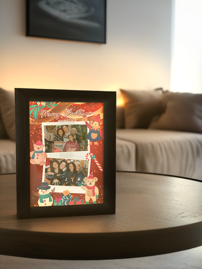Christmas Gift Cute Bear Photo Light Frame