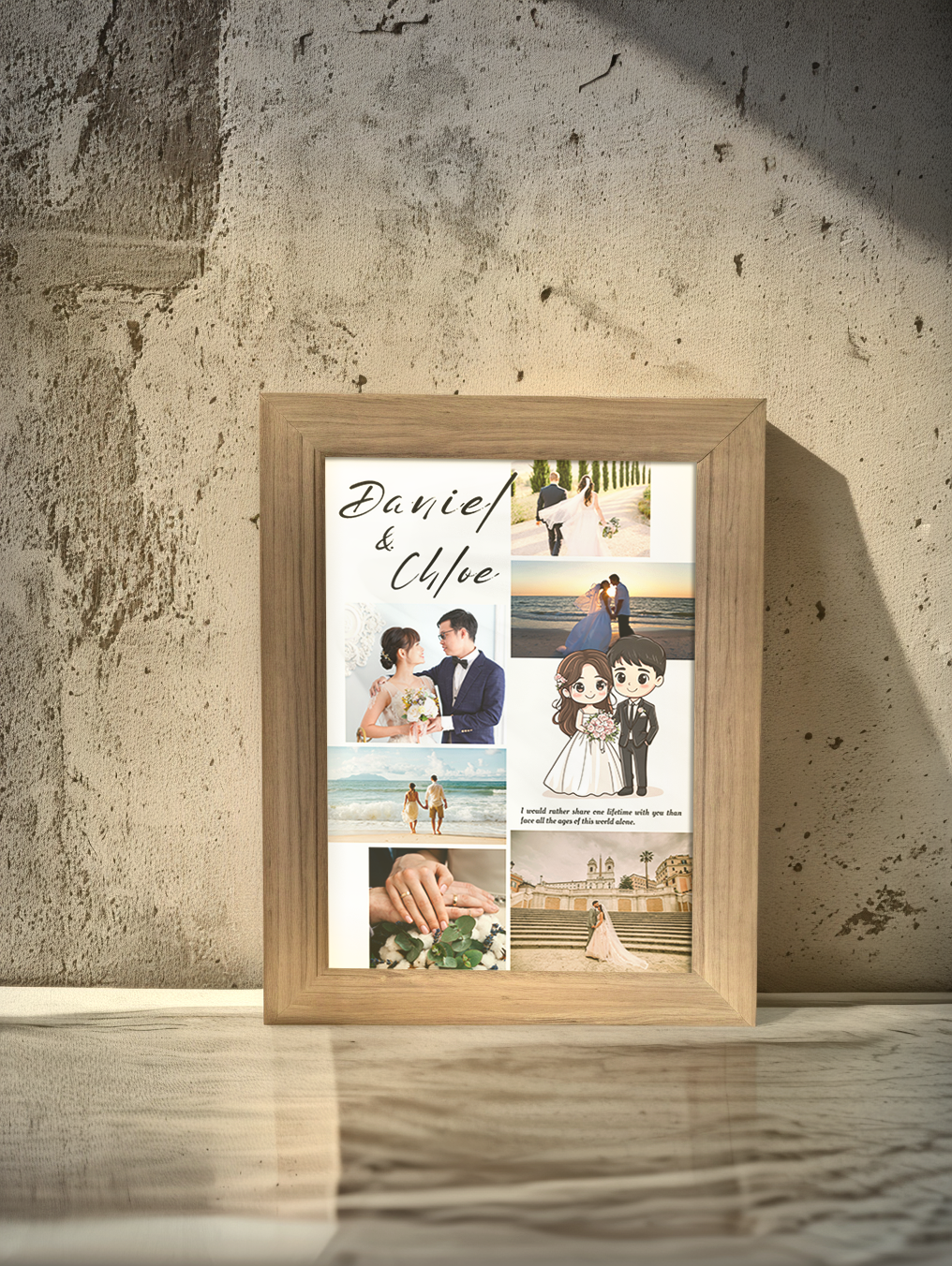 Cute Married Couples Photo Light Frame - Custom Ambience Light Frame