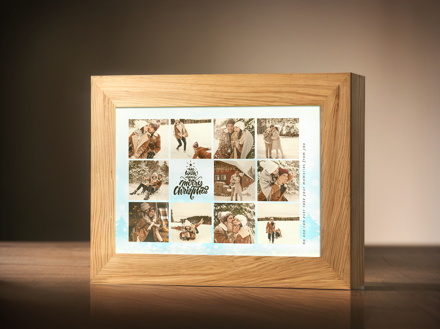 Christmas Gift Romantic Couple Photo Light Frame