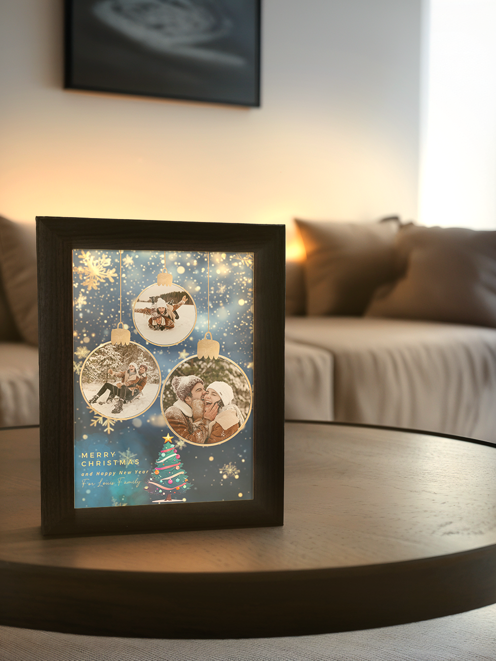 Christmas Gift Surprise Christmas Tree Photo Light Frame