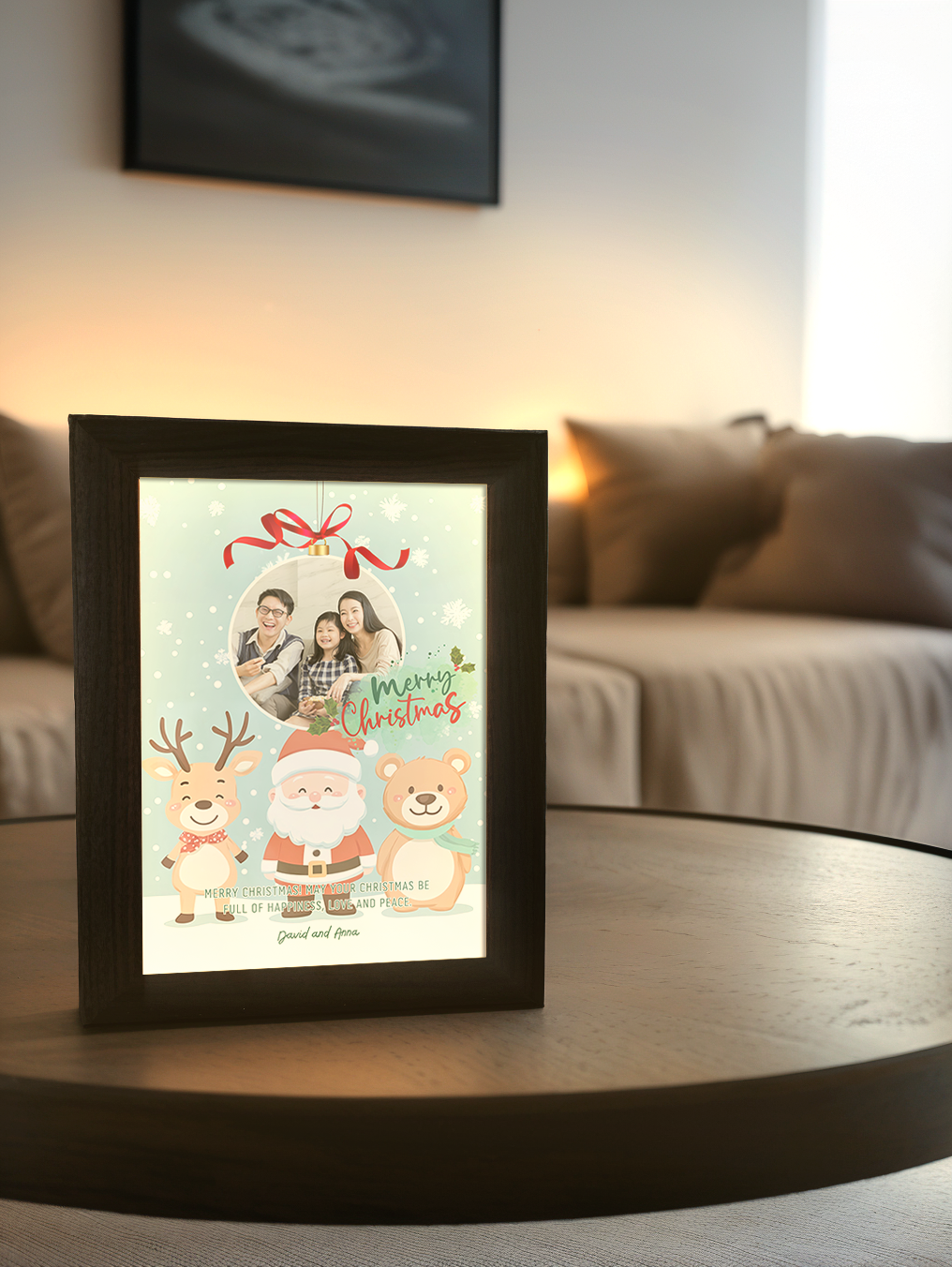 Christmas Gift Cute Christmas Ornament Photo Light Frame