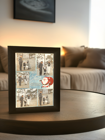 Christmas Gift Santa Claus Photo Light Frame