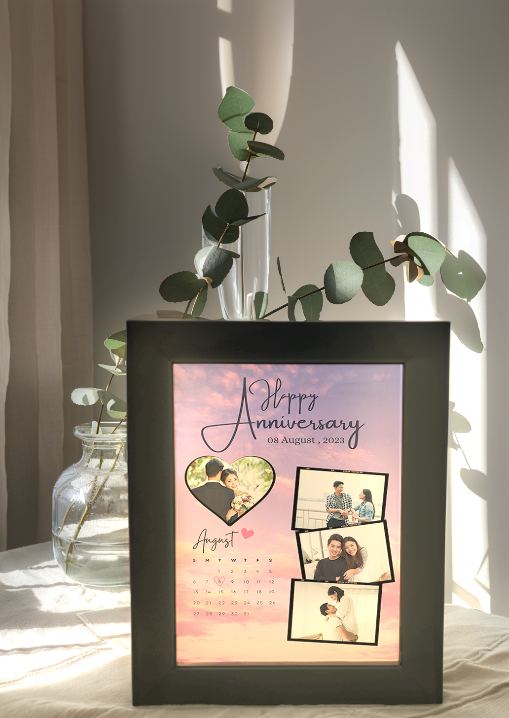 Purple Romantic Couple Light Frame - Custom Ambience Light Frame