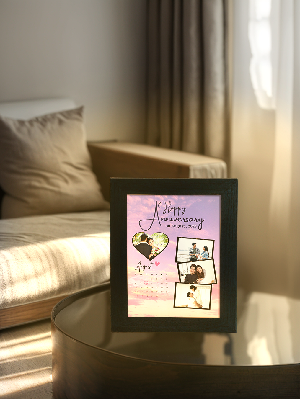 Purple Romantic Couple Light Frame - Custom Ambience Light Frame