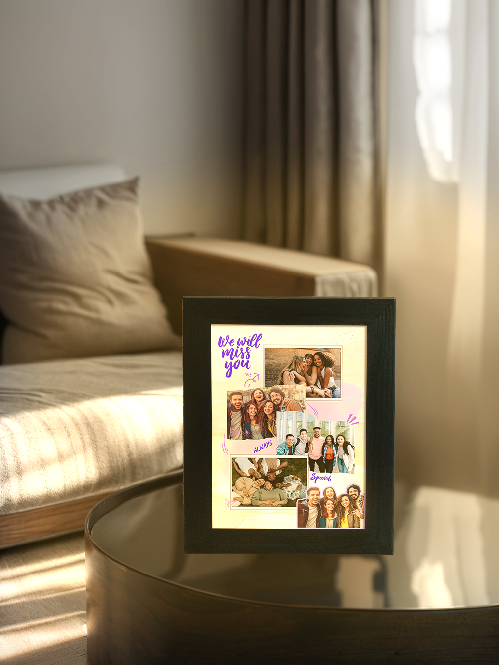 We will miss you Farewell Photo Light Frame - Custom Ambience Light Frame