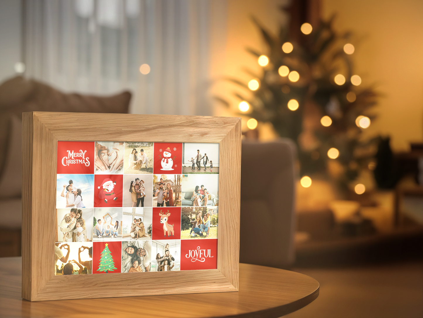 Christmas Gift More Joyful Present Photo Light Frame