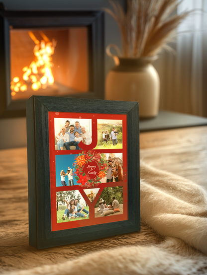 Christmas Gift Joy Photo Light Frame