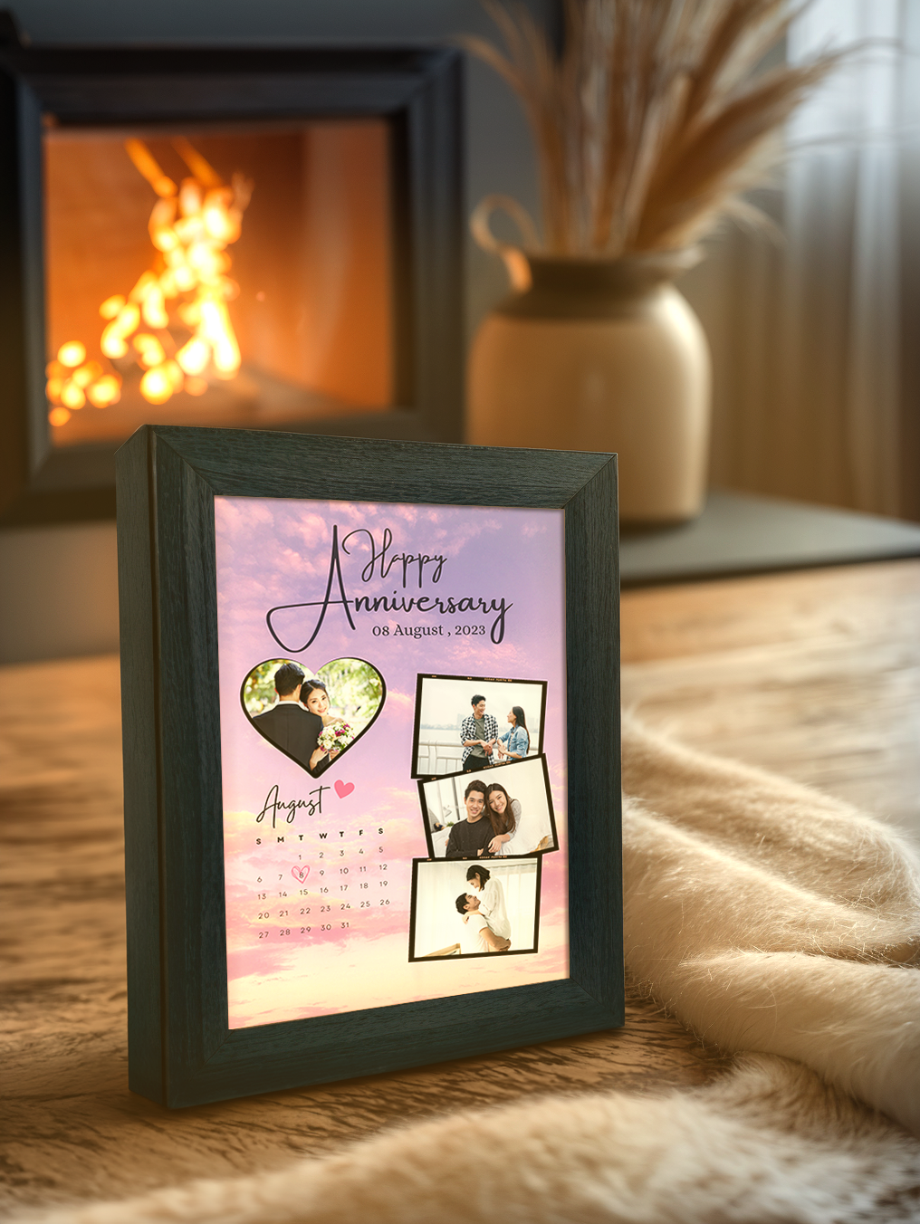 Purple Romantic Couple Light Frame - Custom Ambience Light Frame