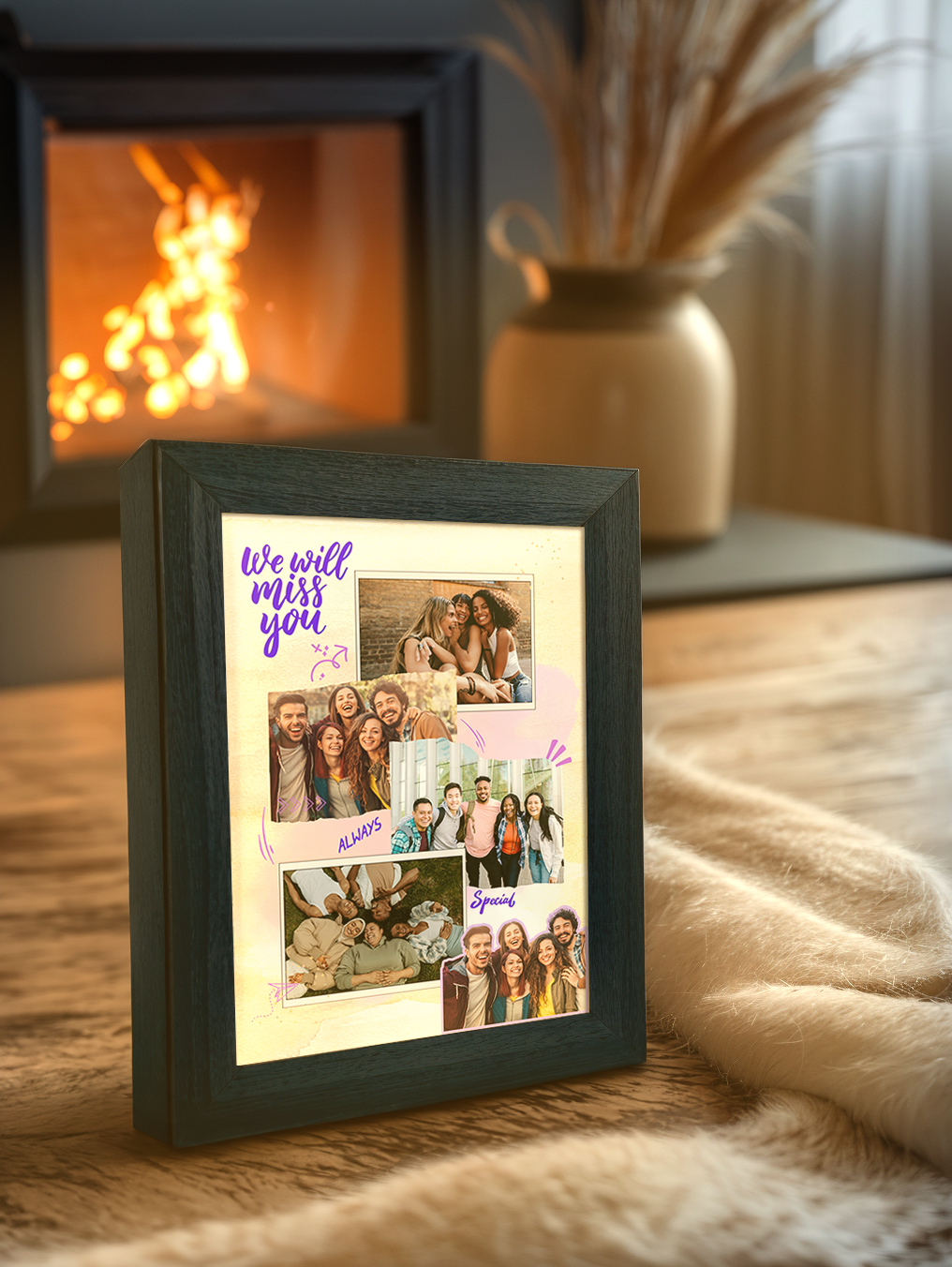 We will miss you Farewell Photo Light Frame - Custom Ambience Light Frame